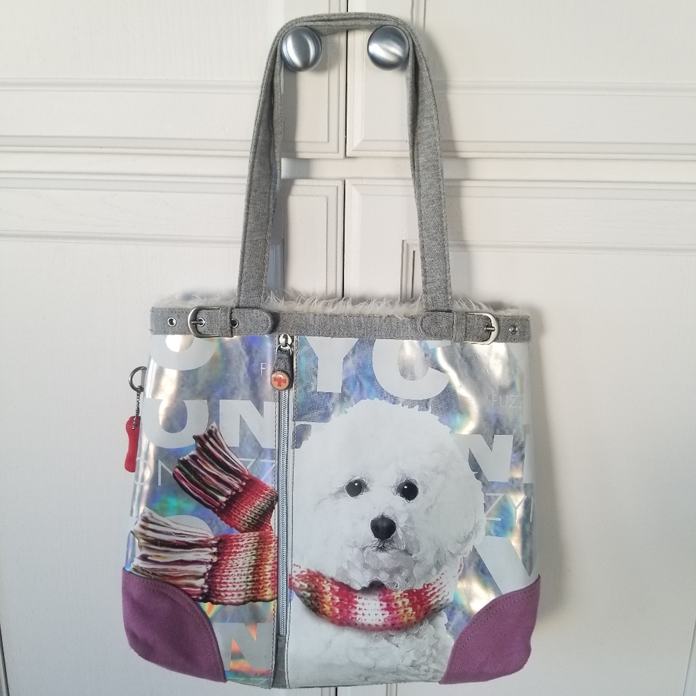 Fuzzy Nation Bichon Dog Purse